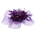 Miniatyrbild 3 av 4: Blomsterfjäderpärlor Mesh Corsage Hårklämmor Fascinator Brudhårsband Red