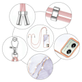 Miniatyrbillede 4 af 5: YB IMD Serie-9 til Motorola Moto G54 5G Etui IMD Marmormønster TPU Cover med Lanyard 006 White