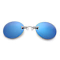 Pikkukuva 1 / 4: Retro pyöreät nenälle kiinnitettävät aurinkolasit Matrix Morpheus -elokuvasta kehysvapaat aurinkolasit ZD Y Ice Blue Lens