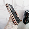 Miniatyrbilde 3 av 5: For Samsung Galaxy Z Fold5 5g Plating Plaid Pu All-inclusive Shockproof Mobile Phone Case Purple