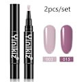 Pikkukuva 2 / 2: 2 kpl Uusin 3 In 1 Kynsilakkakynä Glitter Yksivaiheinen Kynsigeeli 15 Väriä 100ml 3Set