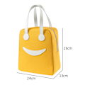 Miniatyrbilde 1 av 4: Isolert kjøler Smiley Lunsjpose Enkel rengjøring Lunsjpose Yellow 24*28*13cm