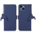 Plånboksfodral i läder med RFID-blockering för iPhone 15 Sapphire