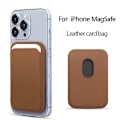 Miniatyrbilde 4 av 5: Jaster MagSafe Lommebok Lær Kompatibel For Iphone 14 13 12 11 Pro Max Xr Xs Max 7 8 Plus RFID Kort Holder Med MagSafe Magnet Orange