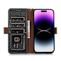 Miniatyrbild 4 av 5: Plånboksfodral i läder med RFID-blockering och stativfunktion till iPhone 15 Black
