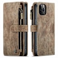 Miniatyrbillede 5 af 5: Til iPhone 15 14 13 12 11 Pro Max XS XR 8 Zipper Pung Etui Flip Læder Etui -GSL brown iPhone 14Pro  6.1