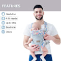Miniatyrbilde 2 av 5: Baby Carrier Wrap Hender Fri Ergonomisk Bærbar 4 I 1 Nyfødt Bæresele Slynger Myk Ryggbærer For Spedbarn 3-36 måneder C