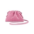 PU Vävd Väska Satchel Cloud Mini Läder Clutch Väska-Yvan Pink