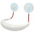 Miniatyrbillede 1 af 2: Halsventilator sports doven bærbar mini ventilator LED lysende foldbar USB bladløs halsventilator SF-019 LED white + red