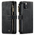 Miniatyrbild 5 av 5: För iPhone 15 14 13 12 11 Pro Max XS XR 8 Dragkedja Plånbok Fodral Flip Läderfodral -GSL black iPhone 15  6.1