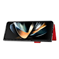 Miniatyrbild 5 av 5: För Samsung Galaxy Z Fold3 5g Litchi Mönster En Knapp Kort Hållare Mobiltelefon Skal Red