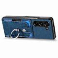 Miniatyrbilde 2 av 5: For Samsung Galaxy Z Fold5 5g Retro Skin-feel Ring Multi-card Wallet Mobiltelefondeksel Blue