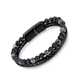 Miniatyrbillede 1 af 5: Naturlig Agat Sten Læder Perle Armbånd Læder Perle Armbånd