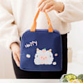 Miniatyrbillede 5 af 5: Isoleret frokostpose med lynlås Oxford klud stor kapacitet tegneserie picnic tote husholdningsartikler Dark blue
