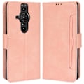 Pikkukuva 1 / 5: Sony Xperia Pro-i:lle pudotusta kestävä magneettikiinnitteinen läppäkotelo, useita korttipaikkoja, lompakkoteline, PU-nahkainen puhelinkotelo Pink