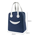 Miniatyrbilde 1 av 4: Isolert kjøler Smiley Lunsjpose Enkel rengjøring Lunsjpose Blue 24*28*13cm