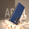 Miniatyrbillede 5 af 5: Elektropletning kulfiber tekstur PU læderbelagt PC telefonetui til Samsung Galaxy Z Fold5 5g Dark Blue