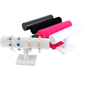 Miniatyrbilde 2 av 2: Armbåndsholder, Klokker, Fløyelsarmbåndsdisplaystativ, T-formet Displayholder for Smykker Armbånd Klokker White leather