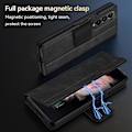 Pikkukuva 5 / 5: Samsung Galaxy Z Fold2 / W21 Sulada -kotelo, jossa magneettinen napsautettava läppä, nahkaa Blue