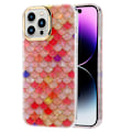 Miniatyrbilde 1 av 5: For iPhone 14 Pro deksel IMD mønster PC+TPU telefondeksel med galvanisert linseramme Y5 Red Scale