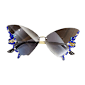 Miniatyrbilde 1 av 5: Rhinestone Butterfly Solbriller Butterfly Solbriller Kvinner Rammeløse Solbriller Gray Blue Grey blue