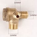 Miniatyrbillede 5 af 5: Luftkompressor tilbageslagsventil 3-vejs kobber/zink legering han gevind envejs tilbageslagsventil rør fitting
