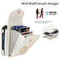 Miniatyrbillede 5 af 5: Til Samsung Galaxy Z Flip4 Litchi Texture Rfid Kortspor Mobiltelefon Etui Med Ringholder White