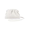 PU Vävd Väska Satchel Cloud Mini Läder Clutch Väska white