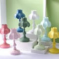 Miniatyrbillede 2 af 5: LED-lys Lotus-form USB Mini Retro Øjenbeskyttende Bordlampe til Hjemmeseng Side Study Pink