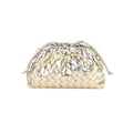 Miniatyrbillede 2 af 4: PU Vævet Taske Satchel Cloud Mini Læder Clutch Taske golden