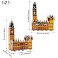 Miniatyrbilde 3 av 5: DIY 3D Big Ben Klokke Puslespill Håndlaget Monteringspuslespill for Barn og Voksne Morsom Montering Utdanningsleker Kunstdekorasjon Red