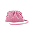 Miniatyrbild 1 av 2: PU Vävd Väska Satchel Cloud Mini Läder Clutch Väska Pink