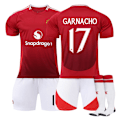 Miniatyrbild 1 av 2: Manchester United Hemmafotbollströja Barn 2024-2025 Kit Nr 17 Garnacho 26#