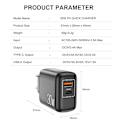 Pikkukuva 5 / 5: QC3.0 pikalataus PD-laturi 20W sopii Apple 13:lle USB-A+Type-c kaksoisportti latauspää black american standard