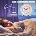 Miniatyrbilde 4 av 5: Barnealarmklokke for gutter/jenter, stille små søte bordklokker batteridrevet, 4 tommers analog alarmklokke for soverom (rosa)