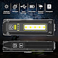 Miniatyrbillede 2 af 4: 2 stk. Mini Lommelygte LED Genopladelig USB Multifunktionel Nødlygte