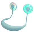 Miniatyrbillede 1 af 2: Halsventilator sports doven bærbar mini ventilator LED lysende foldbar USB bladløs halsventilator SF-019 LED blue + blue