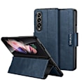 Miniatyrbild 1 av 5: För Samsung Galaxy Z Fold2 / W21 Sulada All-inclusive Magnetisk Snap Flip Läder Mobiltelefonfodral Blue