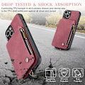 Miniatyrbillede 3 af 5: For Iphone 15 Caseme C20 Multifunktionel Rfid Læder Mobiltelefon Etui Red 15 Plus