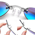 Pikkukuva 2 / 4: Retro pyöreät nenälle kiinnitettävät aurinkolasit Matrix Morpheus -elokuvasta kehysvapaat aurinkolasit ZD Y Ice Blue Lens