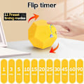 Miniatyrbillede 3 af 4: Cube Timer, Time Management Dodekaeder Timer, Timer til Børn, Køkken Timer til Madlavning, Produktivitets Pomodoro Timer Yellow