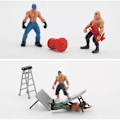 Miniatyrbild 3 av 6: WWE Mini Wrestling Figurspelset Brottningskämpar Leksaker med Kvadratisk Ring & Tillbehör Roliga Miniatyrfigurer Kampfigurer Present Hög Kvalitet 636-C Four Square Arena