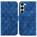 Miniatyrbillede 1 af 5: Til Samsung Galaxy S23 5g Dobbelt 8-formet Præget Læder Mobiltelefon Etui Blue