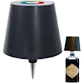 Pikkukuva 1 / 5: Langaton pullolamppu RGB/3 väriä himmennettävä Pridola langaton pullolamppu, ladattava hengittävä valotila kosketusjohdoton pöytälamppu Black RGB