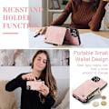 Miniatyrbillede 4 af 5: For Iphone 15 Caseme C20 Multifunktionel Rfid Læder Mobiltelefon Etui Pink 15 Plus