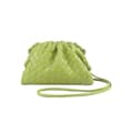 PU Vävd Väska Satchel Cloud Mini Läder Clutch Väska-Yvan lime