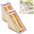 Miniatyrbilde 5 av 5: Trekant Sandwichbeholder, Sandwichbeholdere til Matbokser, Gjenbrukbare Plastposer for Sandwich, Sandwichboksbeholder, Bærbar Frokostsandwich 2pcs