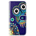 Miniatyrbild 5 av 5: Fodral i PU-läder + TPU med mönstertryck till Oppo A79 5g / A2 5g, plånboksfodral med stativ Blue Owl