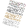 Miniatyrbillede 1 af 5: Labret Lip Tongue Eyebrow Ringe Tragus Øre Barbell 16 stk/pose GULD