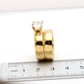 Miniatyrbillede 2 af 2: Rustfrit stålring CZ forgyldt 2 stk. ringsæt 19